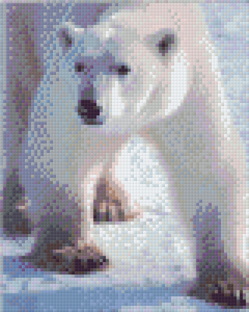 Polar Bear Four [4] Baseplate PixelHobby Mini-mosaic Art Kit image 0